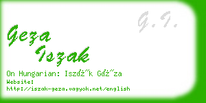 geza iszak business card